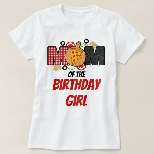 Pizza First Birthday Girl Mama Shirt (Design vorne)