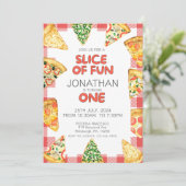 Pizza First Birthday Party Einladung (Stehend Vorderseite)