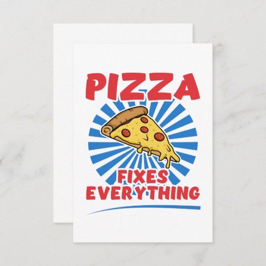 Pizza Fixes Alles - Funny Pizza Quote Design Dankeskarte (Vorne/Hinten)