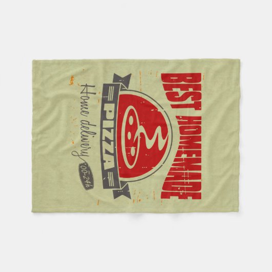 Pizza Fleecedecke (Vorderseite (Horizontal))