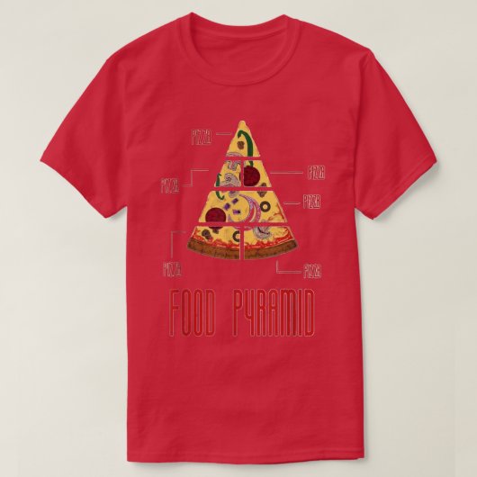 Pizza Food Pyramid Graphic Novelty Sarcastic Funny T-Shirt (Design vorne)