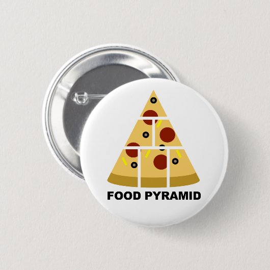 Pizza Food Pyramide Funny Button Abzeichen Button (Vorne & Hinten)