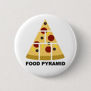 Pizza Food Pyramide Funny Button Abzeichen Button