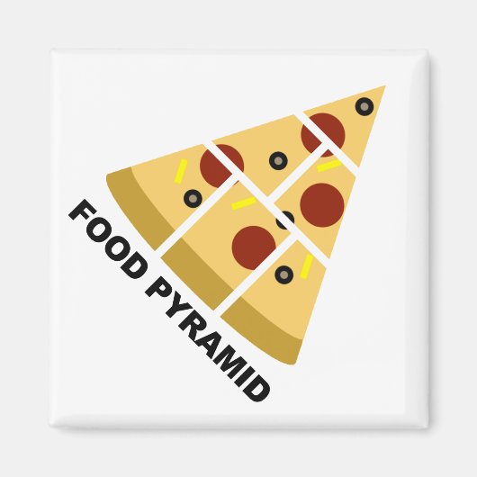 Pizza Food Pyramide Funny Kühlschrankmagnet (Vorne)