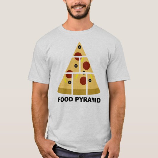 Pizza Food Pyramide Funny T - Shirt (Vorderseite)