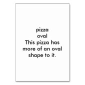 Pizza Food Reading Flashcards für Erwachsene Tischnummer (Rückseite)