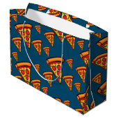 Pizza Freitag Design - Geschenktasche - Groß Große Geschenktüte (Rückseite Schrägansicht)