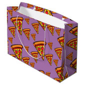 Pizza Freitag Design - Geschenktasche - Groß Große Geschenktüte (Rückseite Schrägansicht)