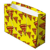 Pizza Freitag Design - Geschenktasche - Groß Große Geschenktüte (Rückseite Schrägansicht)