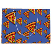 Pizza Freitag Design - Geschenktasche - Groß Große Geschenktüte (Rückseite)
