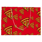 Pizza Freitag Design - Geschenktasche - Groß Große Geschenktüte (Rückseite)