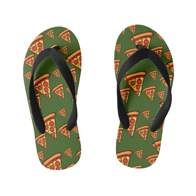 Pizza Freitag Design - Kinder Flip Flops Kinderbadesandalen (Fußbett)