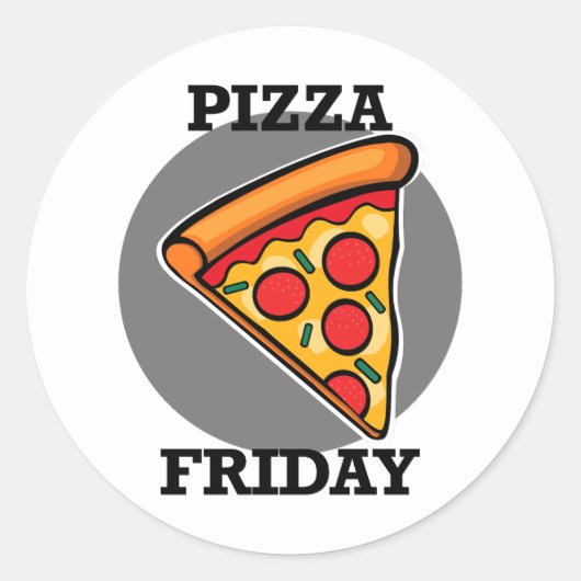 Pizza Freitag Design - Klassische Round Stickers (Vorderseite)