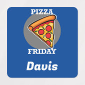 Pizza Freitag Design - Kleines Quadrat Bekleidungs Etiketten (Design 1)