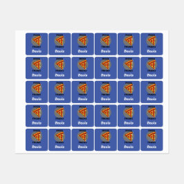 Pizza Freitag Design - Kleines Quadrat Bekleidungs Etiketten