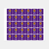 Pizza Freitag Design - Kleines Quadrat Bekleidungs Etiketten (Blatt)