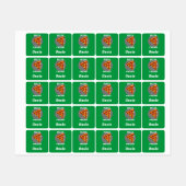 Pizza Freitag Design - Kleines Quadrat Bekleidungs Etiketten (Blatt)