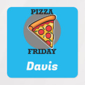 Pizza Freitag Design - Kleines Quadrat Bekleidungs Etiketten (Design 2)