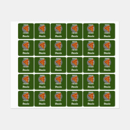 Pizza Freitag Design - Kleines Quadrat Bekleidungs Etiketten