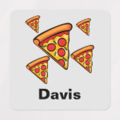 Pizza Freitag Design - Kleines Quadrat Bekleidungs Etiketten (Design 2)