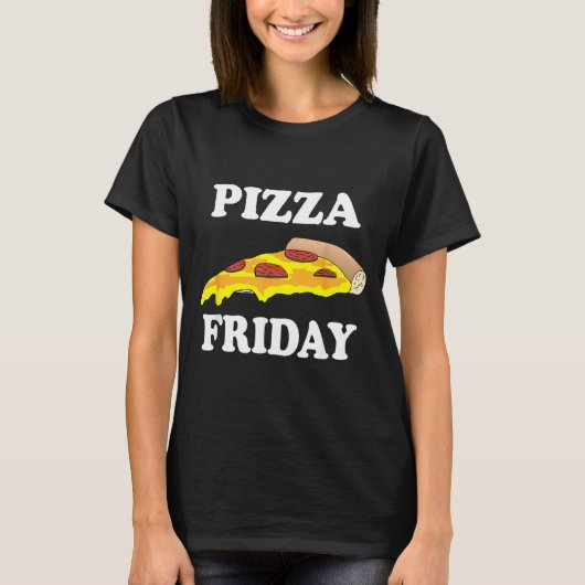 Pizza Freitag - Lustiges T-Shirt (Vorderseite)