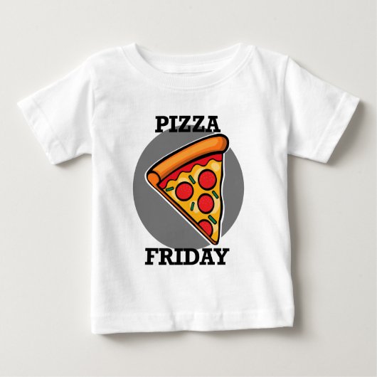 Pizza Friday Design - Baby Fine Jersey T - Shirt (Vorderseite)