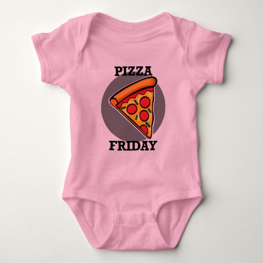 Pizza Friday Design - Baby Jersey Bodysuit Baby Strampler (Vorderseite)