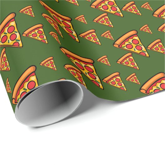 Pizza Friday Design - Matte Wrapping Paper Geschenkpapier (Rolleneckpunkt)