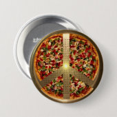 Pizza-Friedenszeichen-Knopf Button (Vorne & Hinten)