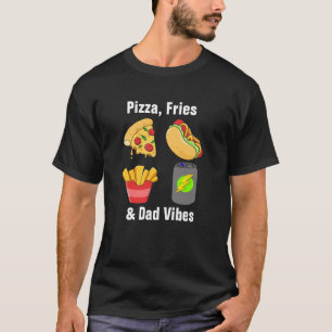 Pizza, Fries & Vater Vibes - Funny Feinschmecker V T-Shirt