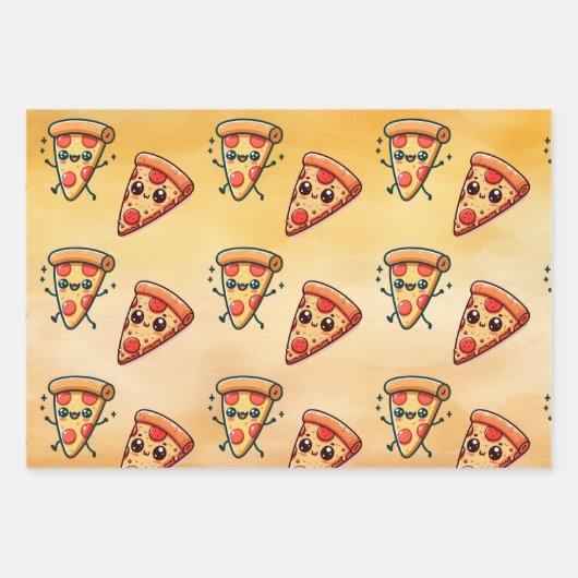 Pizza Fun Geschenkpapier Set (Vorderseite)