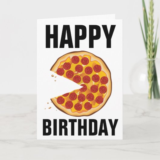 PIZZA FUNNY BIRTHDAY CARD KARTE (Vorderseite)