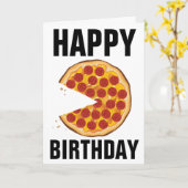 PIZZA FUNNY BIRTHDAY CARD KARTE (Gelbe Blume)