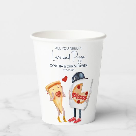 Pizza Funny Brautparty Pappbecher (Rückseite)