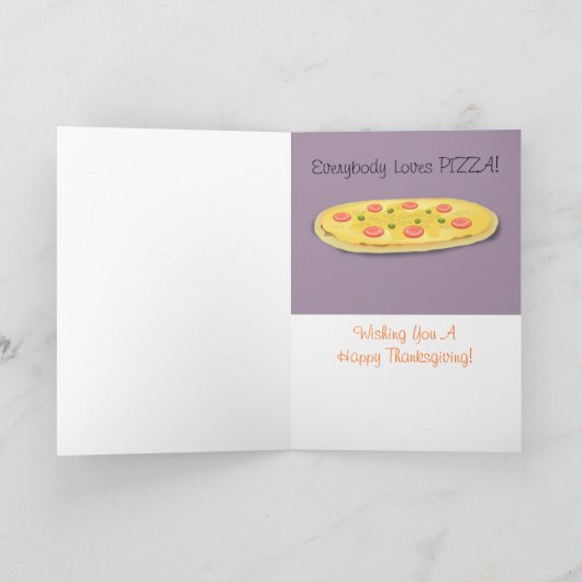 Pizza Funny Erntedank Feiertagskarte (Innenseite)