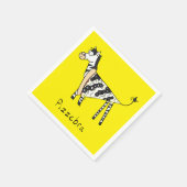Pizza Funny Kids Zebra Serviette (Ecke)