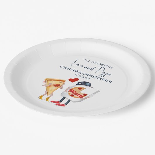 Pizza Funny Pappteller (Schrägansicht)