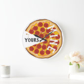 Pizza Funny pepperoni niedlich Große Wanduhr (Zuhause)