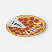 Pizza Funny pepperoni niedlich Pappteller (Schrägansicht)