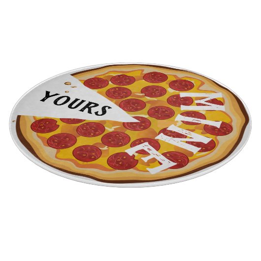 Pizza Funny pepperoni niedlich Schneidebrett (Ecke)