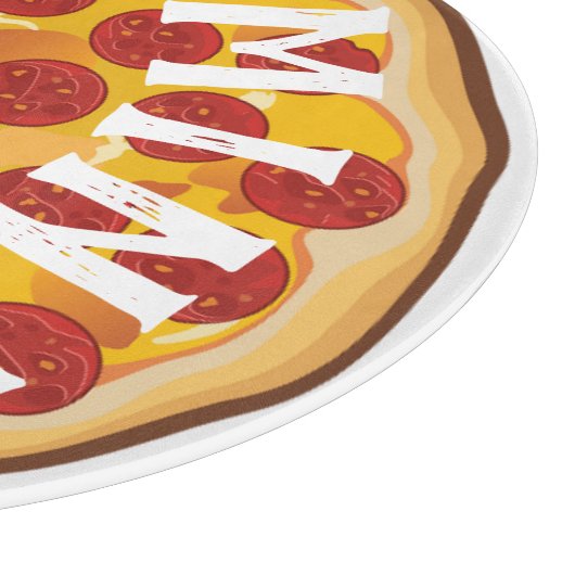 Pizza Funny pepperoni niedlich Schneidebrett (Ecke)