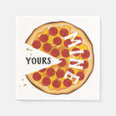 Pizza Funny pepperoni niedlich Serviette (Vorderseite)