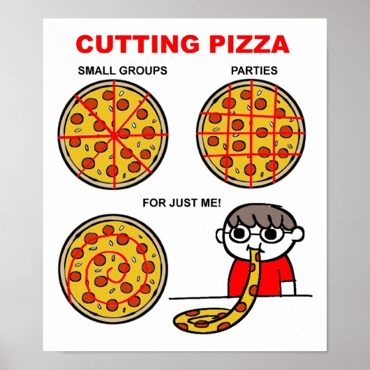 Pizza Funny Poster abschneiden (Vorne)
