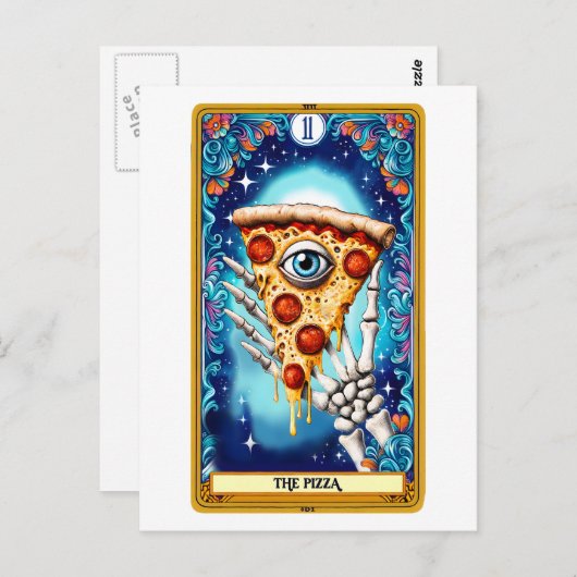 Pizza Funny Tarot Caed Postkarte (Vorne/Hinten)