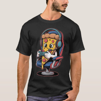 Pizza Gaming Streetwear Illustrationsdesign Spaß T-Shirt