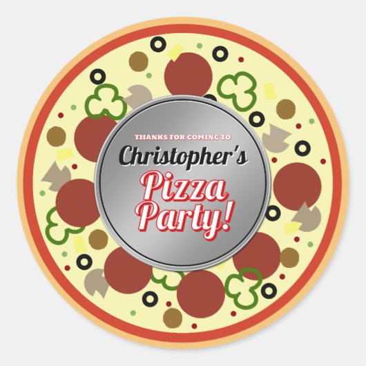 Pizza Gastgeschenk Danke Stickers (Vorderseite)