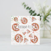 Pizza Geburtstagkarte Feiertagskarte (Stehend Vorderseite)
