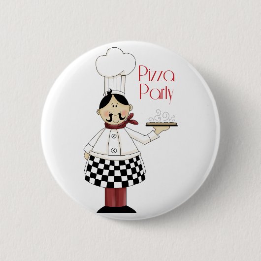 Pizza-Geburtstags-Party Button (Vorderseite)