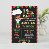 Pizza Geburtstagseinladung Kleines Koch Einladung (Stehend Vorderseite)