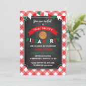 Pizza-Geburtstagsfeier Einladung (Stehend Vorderseite)